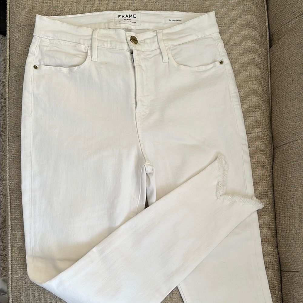 Frame "Le High Skinny" white Denim Jeans
